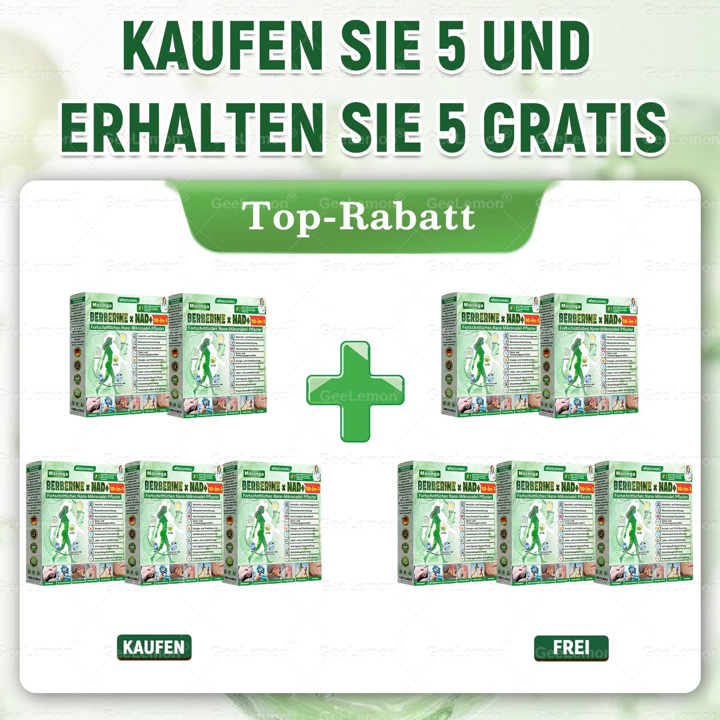 Gee𝐋𝐞𝐦on® Moringa · Berberin × NAD+ 10-in-1 Fortschrittliches Nano-Mikronadel-Pflaster⭐⭐⭐⭐