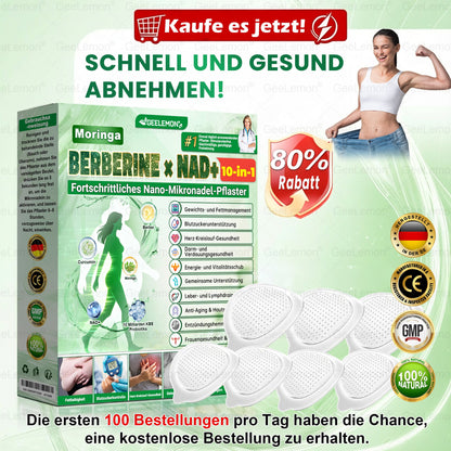 Gee𝐋𝐞𝐦on® Moringa · Berberin × NAD+ 10-in-1 Fortschrittliches Nano-Mikronadel-Pflaster⭐⭐⭐⭐