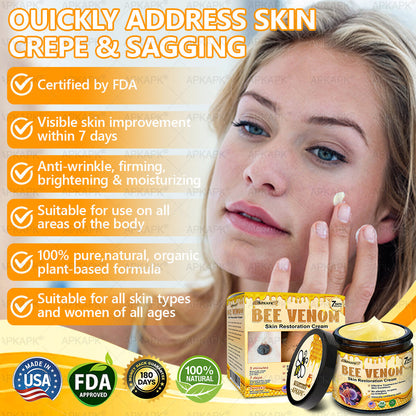 ⚡𝐌𝐇𝐑𝐀 𝐌𝐚𝐝𝐞 𝐚𝐧𝐝 𝐬𝐡𝐢𝐩𝐩𝐞𝐝 𝐟𝐫𝐨𝐦 𝐔𝐒𝐀✨𝗔𝗣𝗞𝗔𝗣𝗞® 𝗕𝗲𝗲 venom SkinRestoration Cream, Fine Lines, loss ofFirmness, Flat Bust, DroopingHips, and More