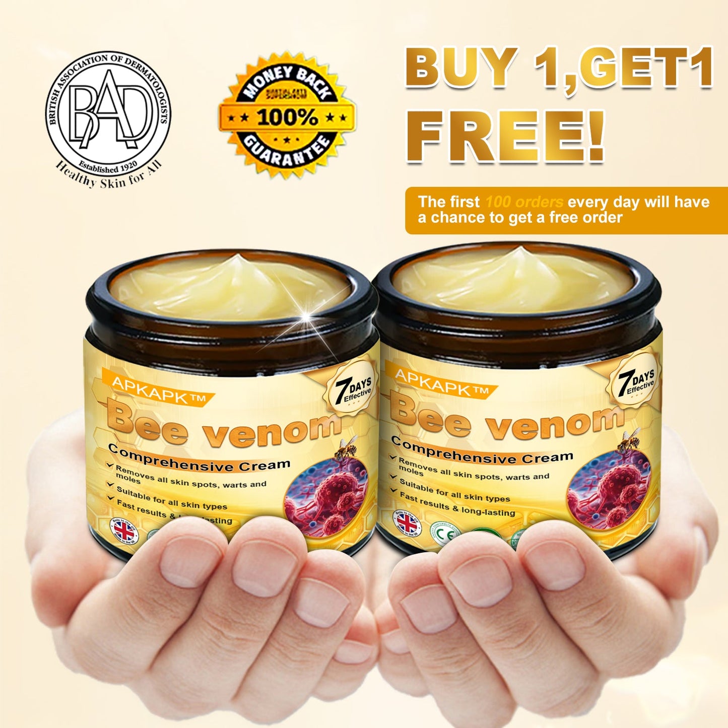 Made and Shipped from UK ✨ APKAPK® Bee venom Comprehensive Cream 🔥 LAST DAY 80% OFF 💎💎