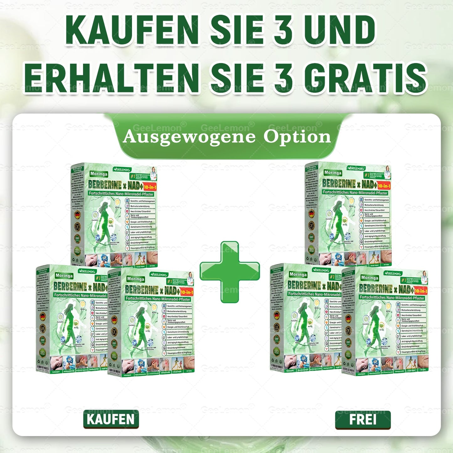 Gee𝐋𝐞𝐦on® Moringa · Berberin × NAD+ 10-in-1 Fortschrittliches Nano-Mikronadel-Pflaster⭐⭐⭐⭐