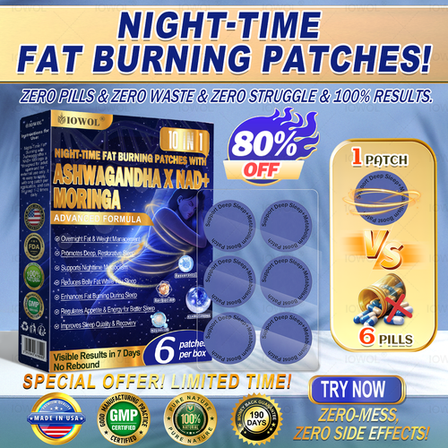 IOWOL® Nacht-Fettverbrennungs-Pflaster – Keine Pillen, kein Aufwand, kein Stress – 100 % Ergebnisse!